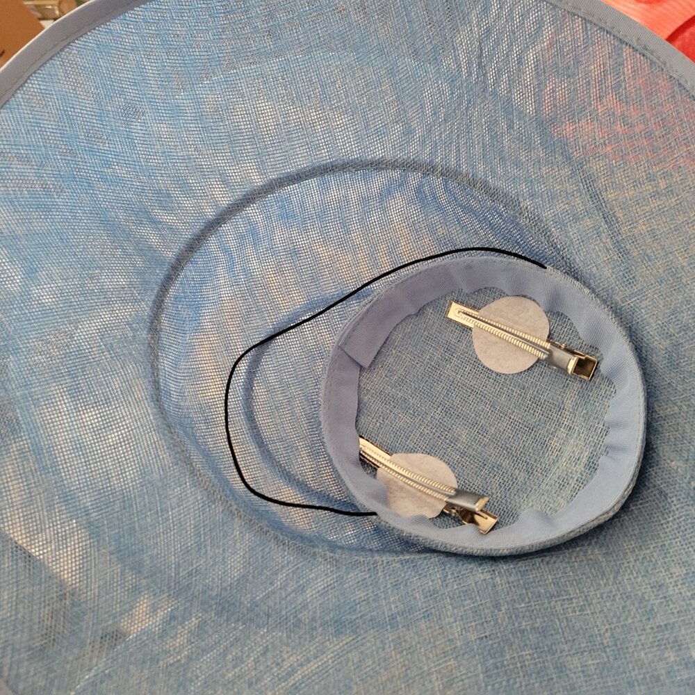Paris Hand-Made Large Brim Ruffle Organza Hat | Elegant Royal Derby Wedding Hat - Picture 6 of 13